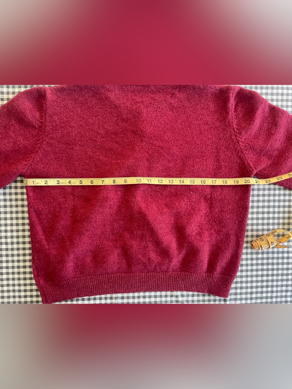 Boxy Raspberry Round-Neck Cardigan - Picture 6 of 10